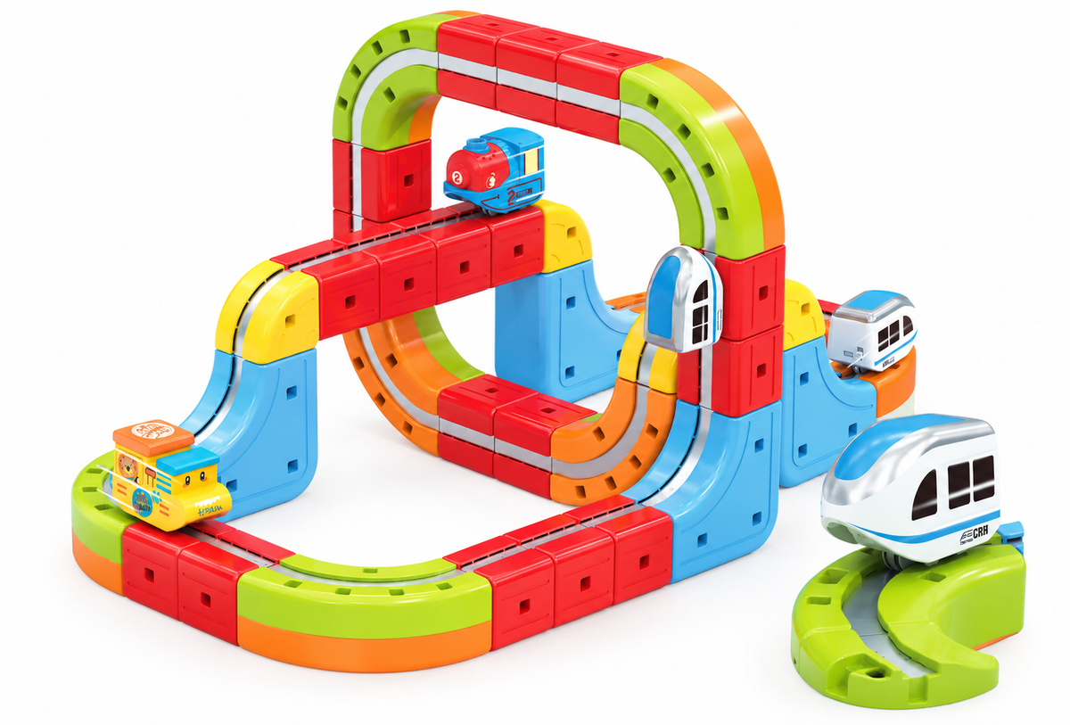 Kit Starter de Wonderail: pista con puente y trenes recargables