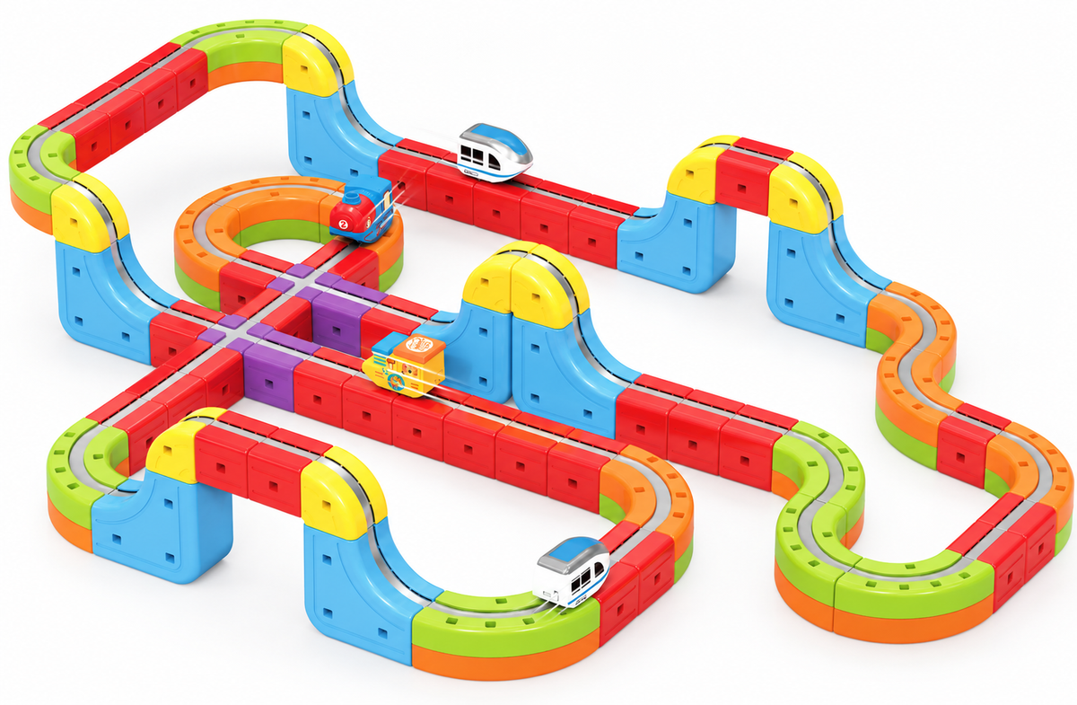 Kit Expert de Wonderail: circuito grande con cruce y columnas