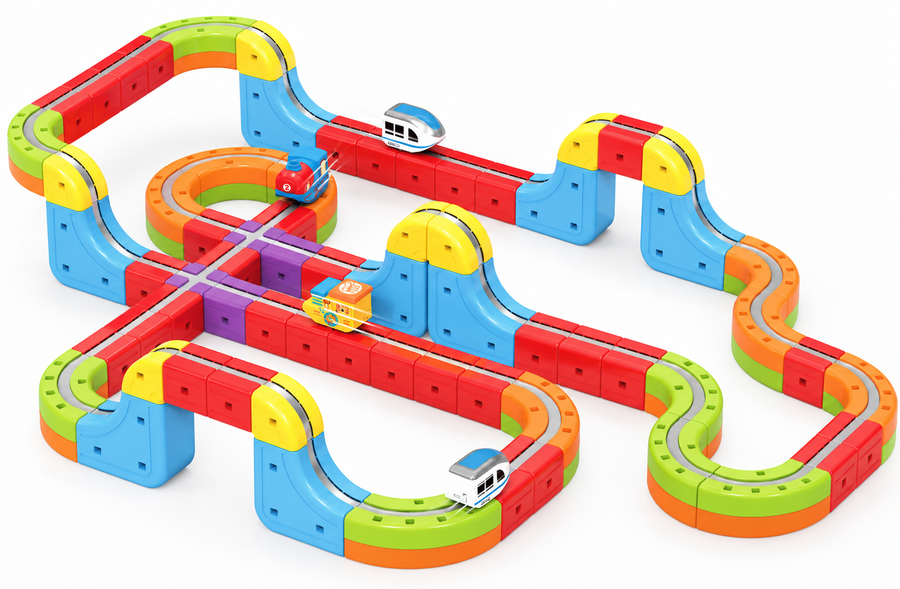 Kit Expert de Wonderail: circuito grande con cruce y columnas